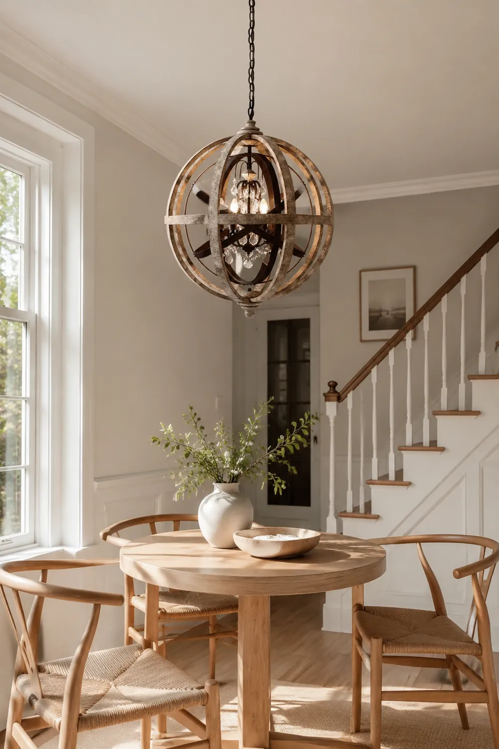 Retro Globe Weathered Chandelier - Lumpaz