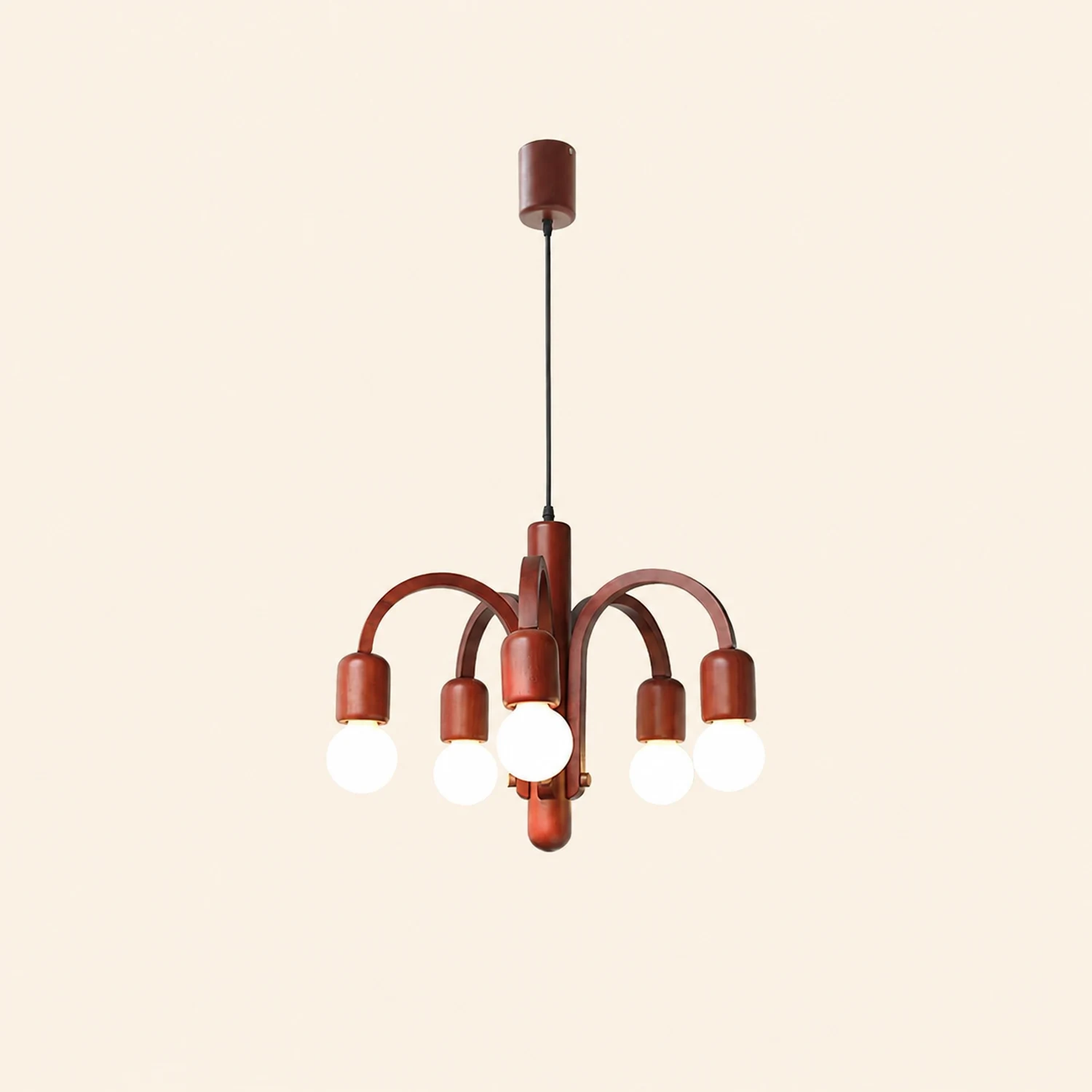 Candela Teak Chandelier - Lumpaz