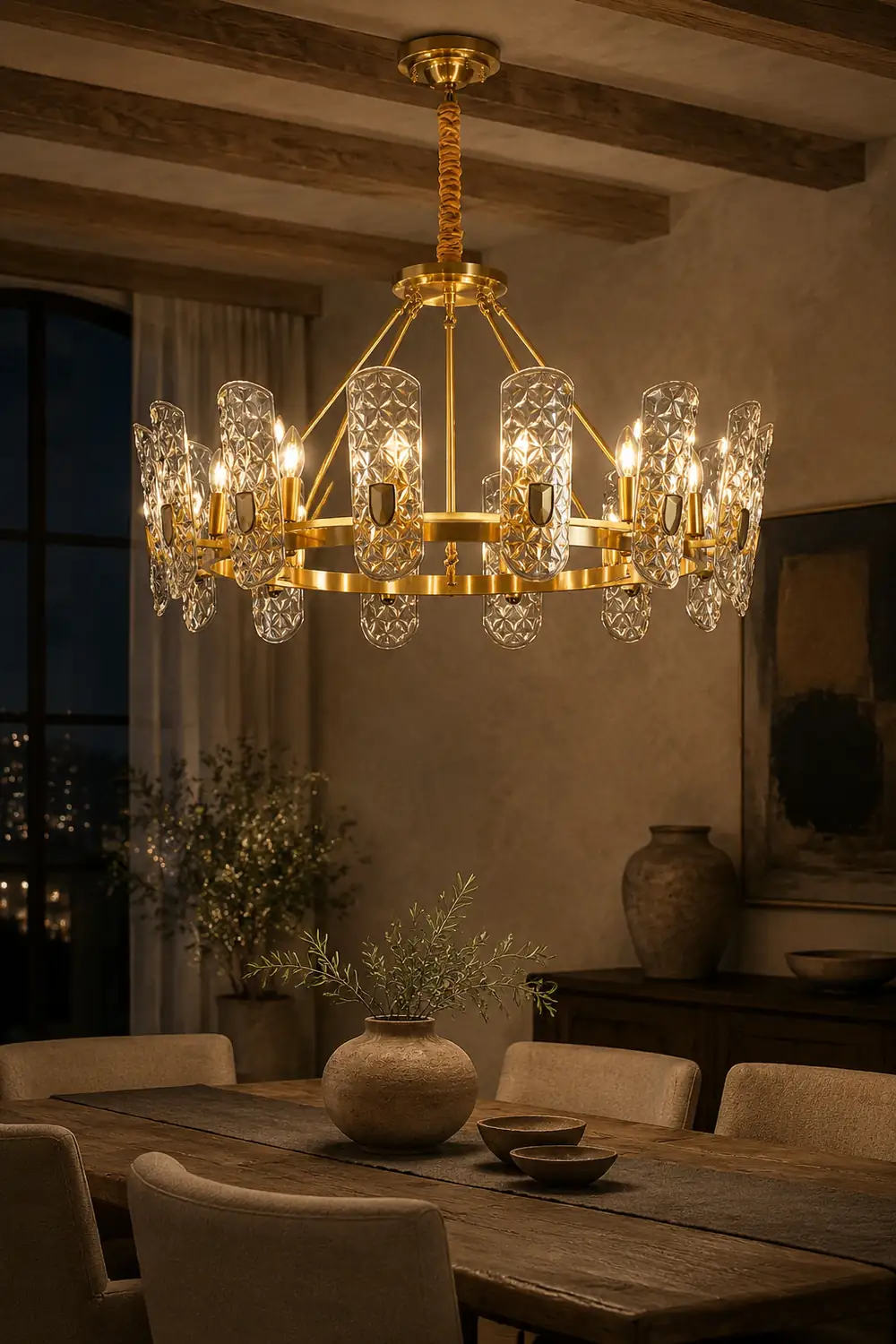 Brass Central Chandelier - Lumpaz