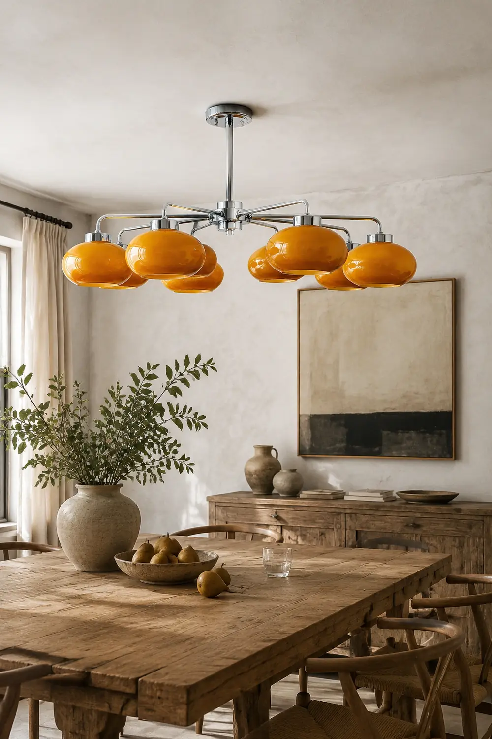 Oval Persimmon Chandelier - Lumpaz