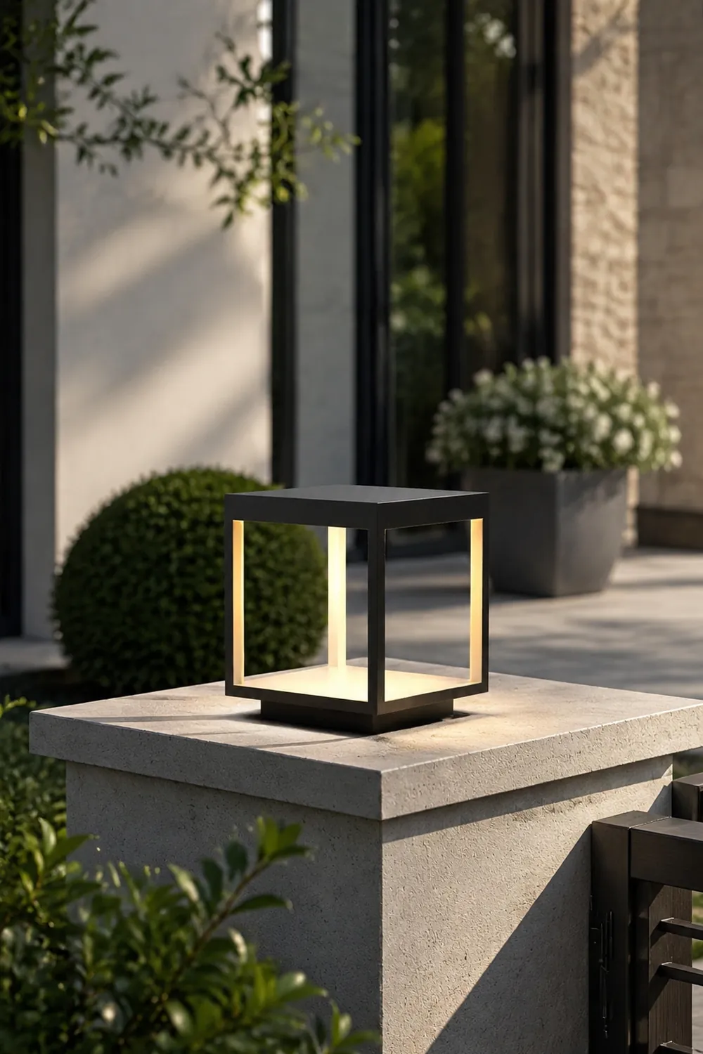 Square Frame Fence Post Garden Light - Lumpaz