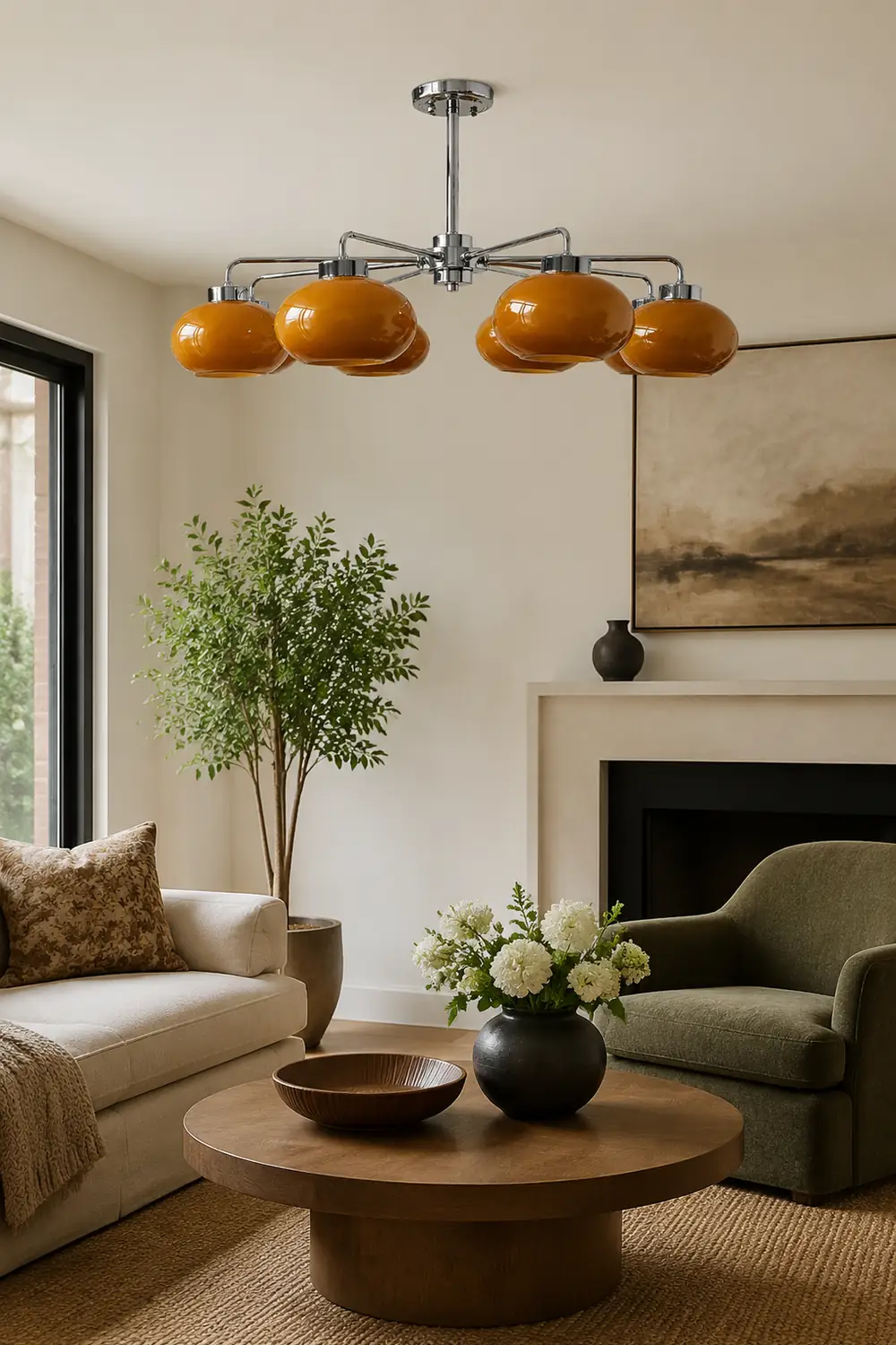 Oval Persimmon Chandelier - Lumpaz
