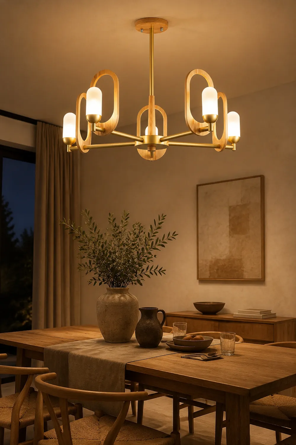 Wood Art Halo Chandelier - Lumpaz