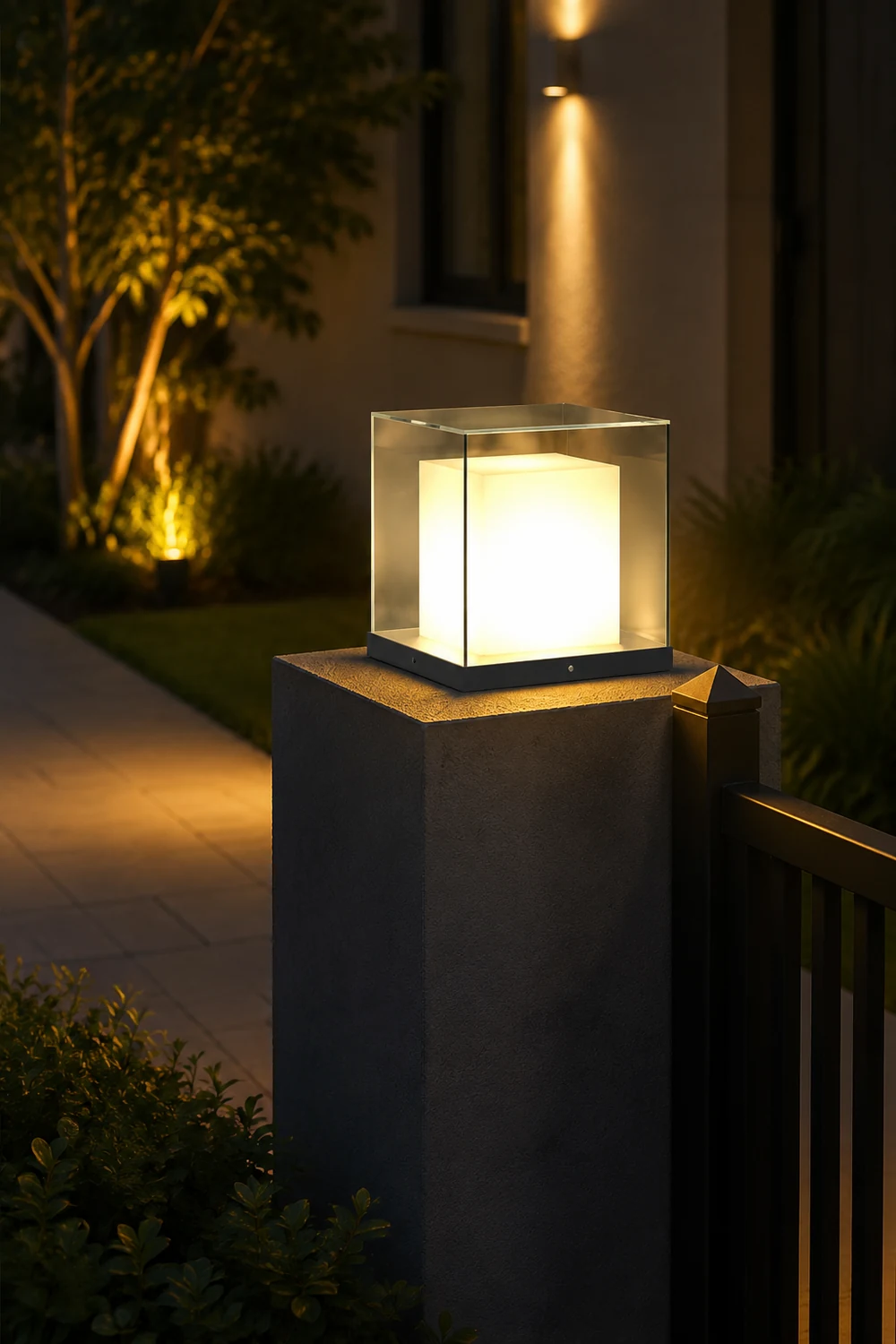 Square Box Outdoor Post Light - Lumpaz