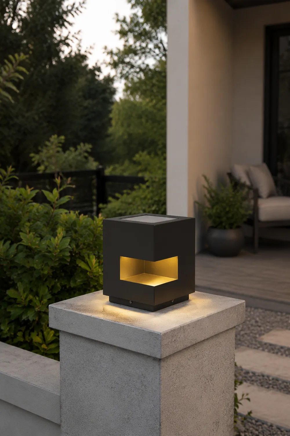 Regular Cube Solar Power Post Light - Lumpaz