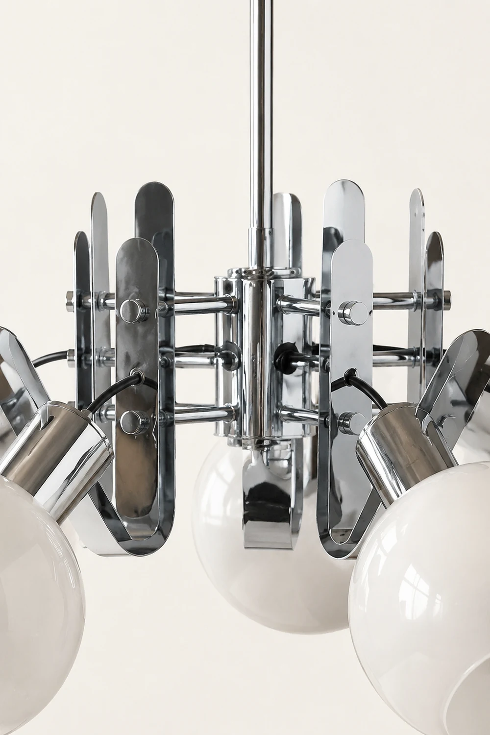 Vintage Geometrical Chrome Chandelier - Lumpaz