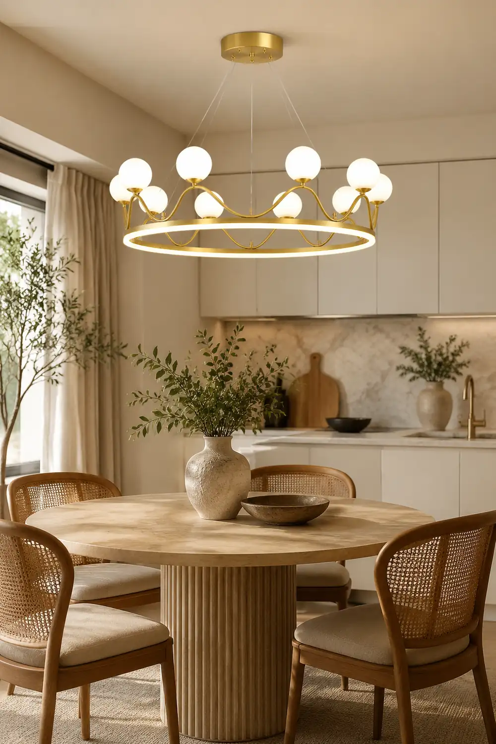 Crown Brass Chandelier - Lumpaz