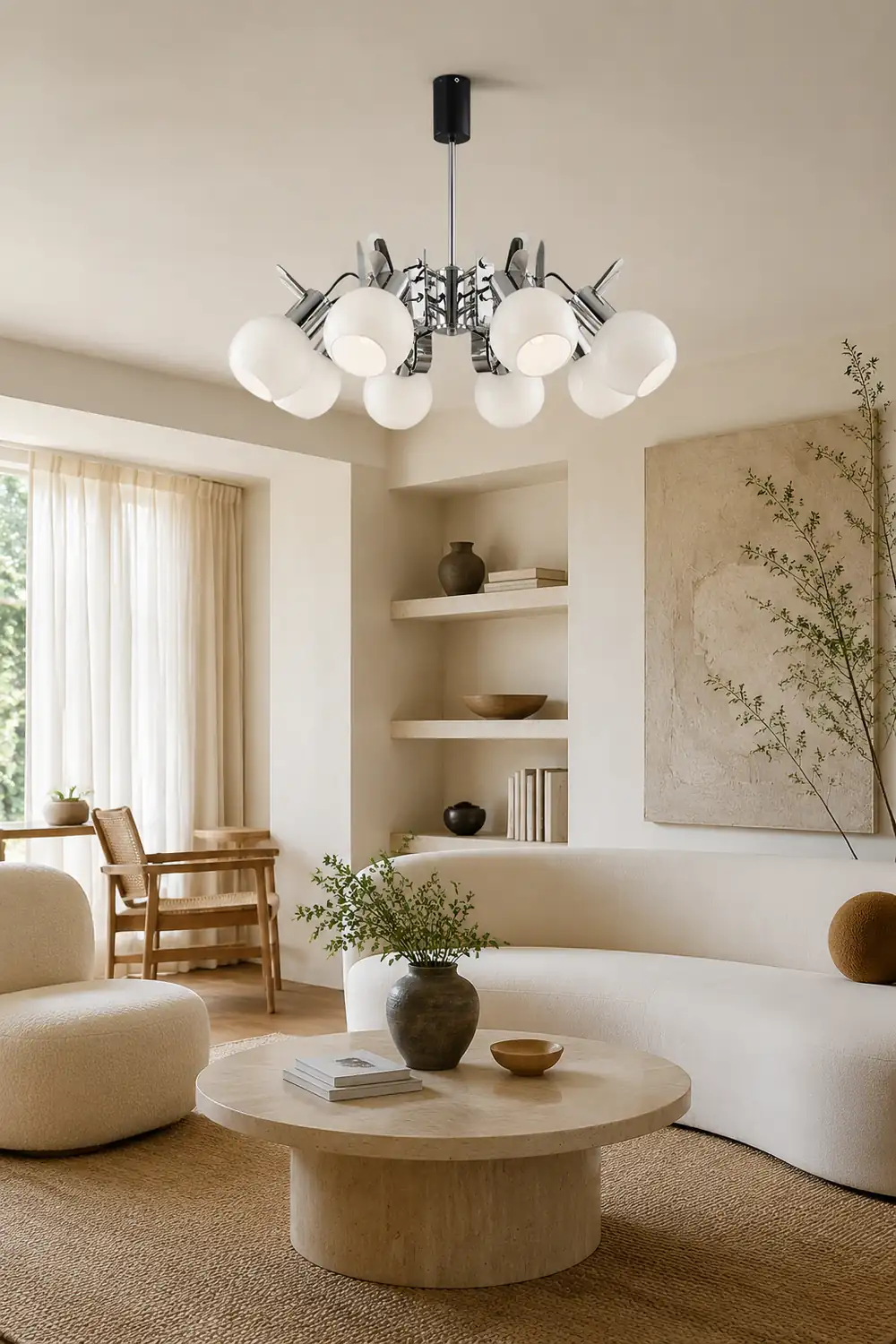 Vintage Geometrical Chrome Chandelier - Lumpaz