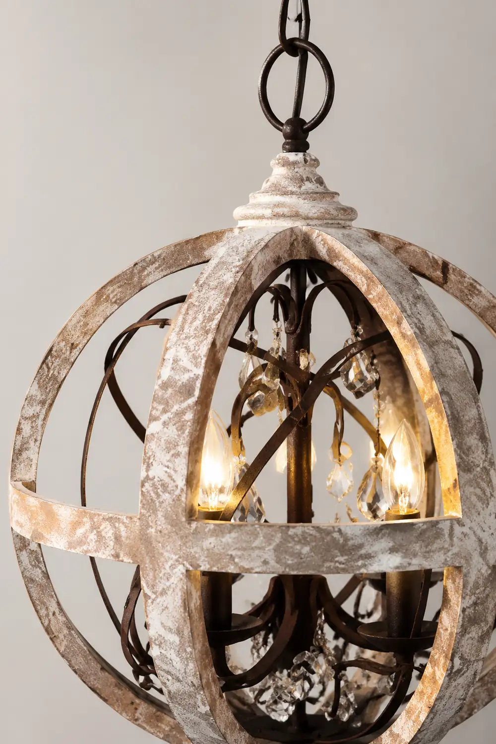 Retro Globe Weathered Chandelier - Lumpaz