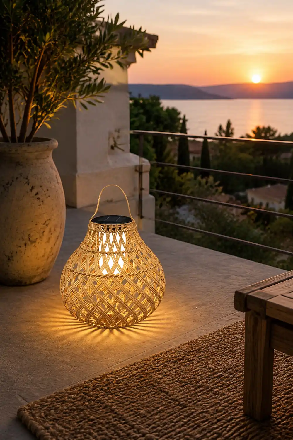 Woven Sphere Solar Lantern Outdoor Lamp - Lumpaz