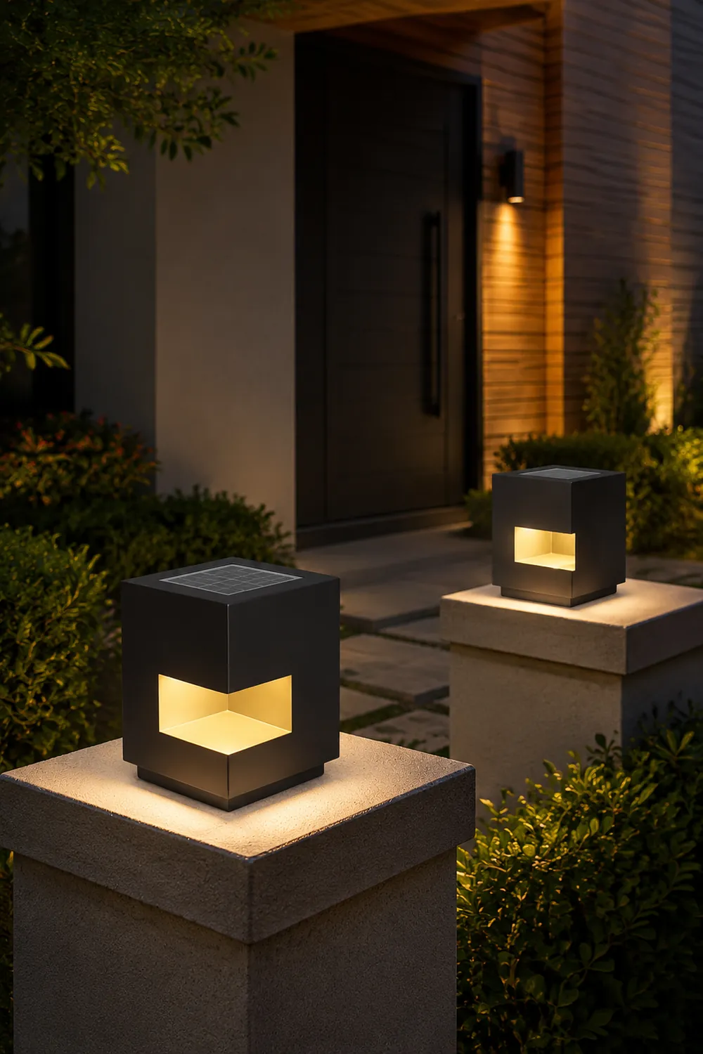 Regular Cube Solar Power Post Light - Lumpaz