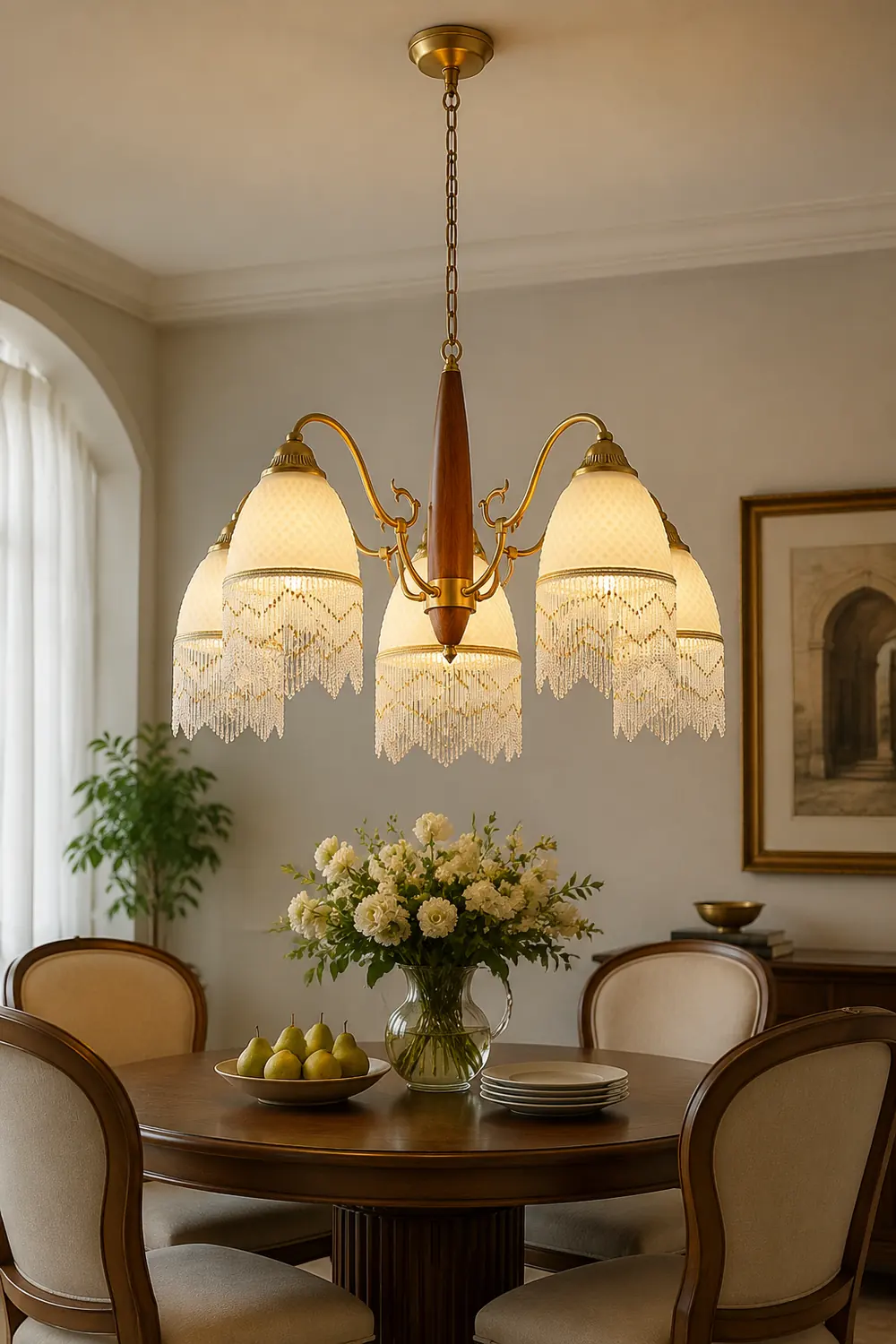 Mesh Tassel Glass Chandelier - Lumpaz