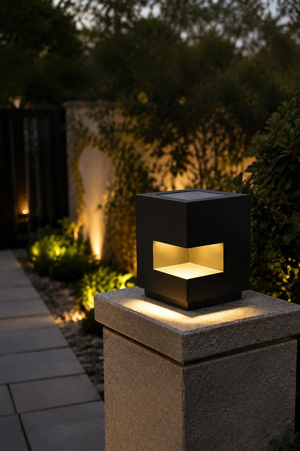 Regular Cube Solar Power Post Light - Lumpaz