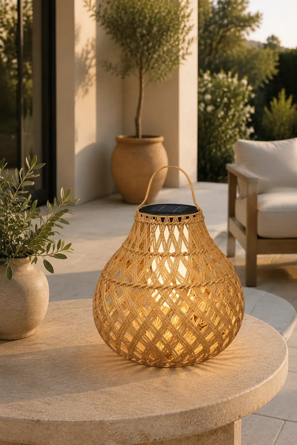 Woven Sphere Solar Lantern Outdoor Lamp - Lumpaz