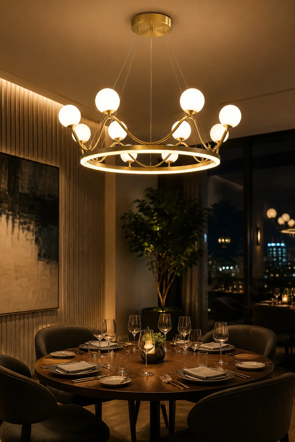 Crown Brass Chandelier - Lumpaz
