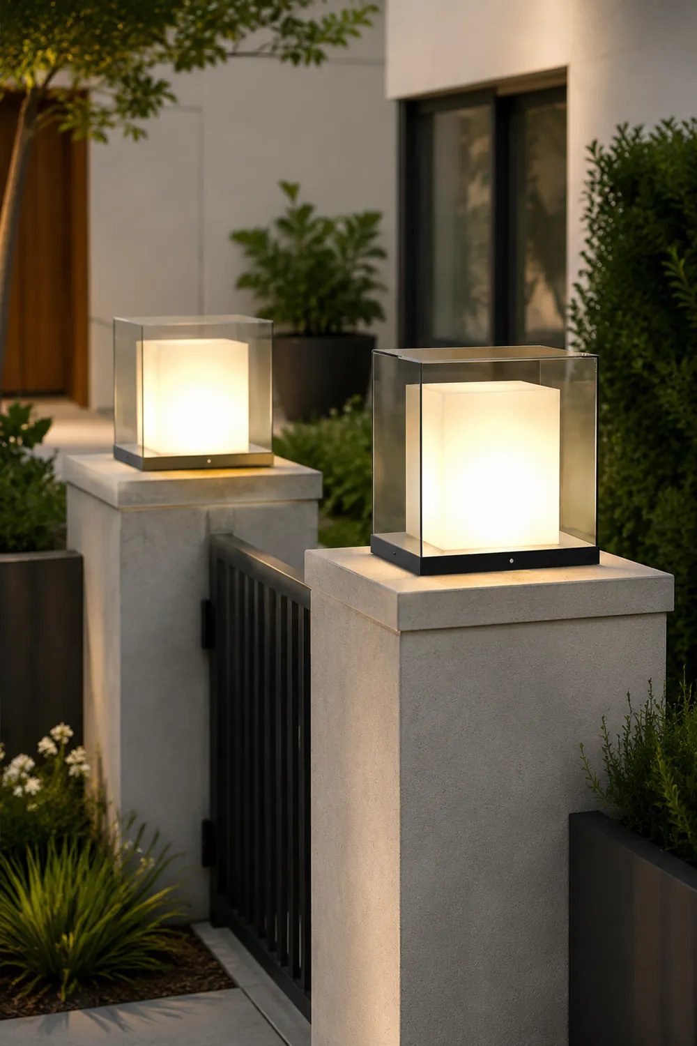 Square Box Outdoor Post Light - Lumpaz