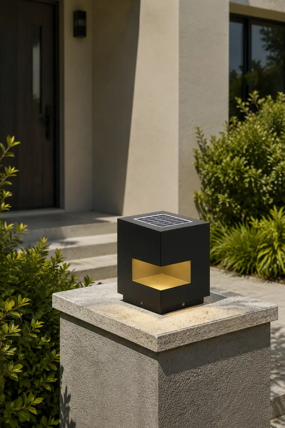 Regular Cube Solar Power Post Light - Lumpaz