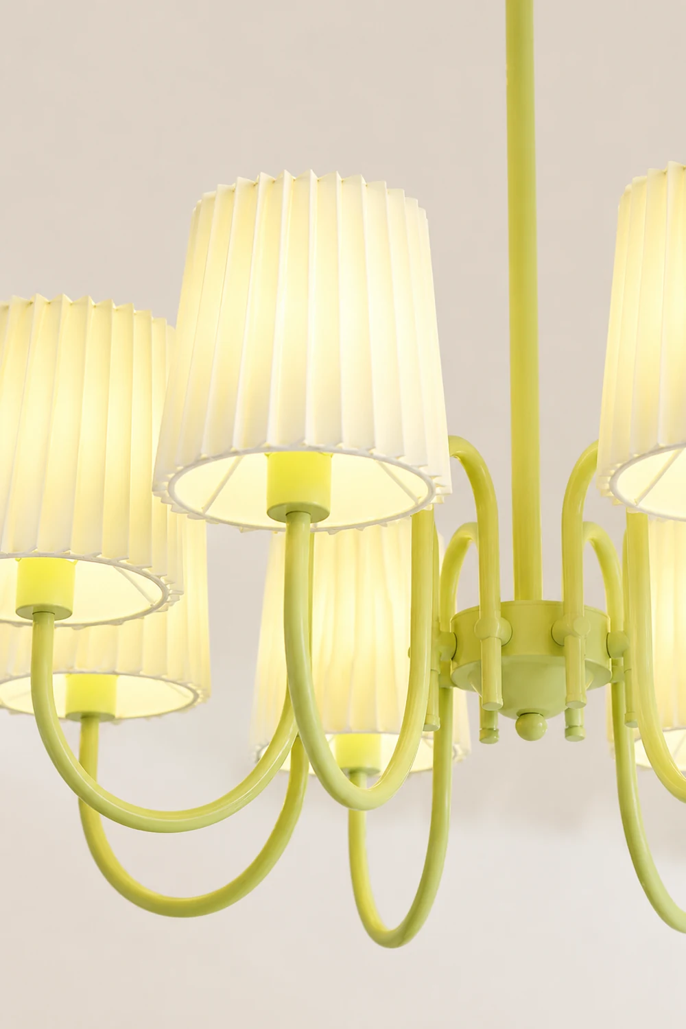 Pleated Fabric Matcha Chandelier - Lumpaz
