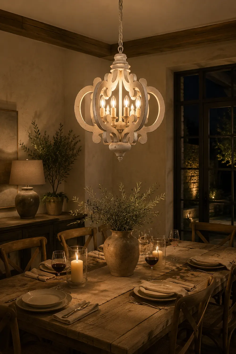 Antique White Style Chandelier - Lumpaz