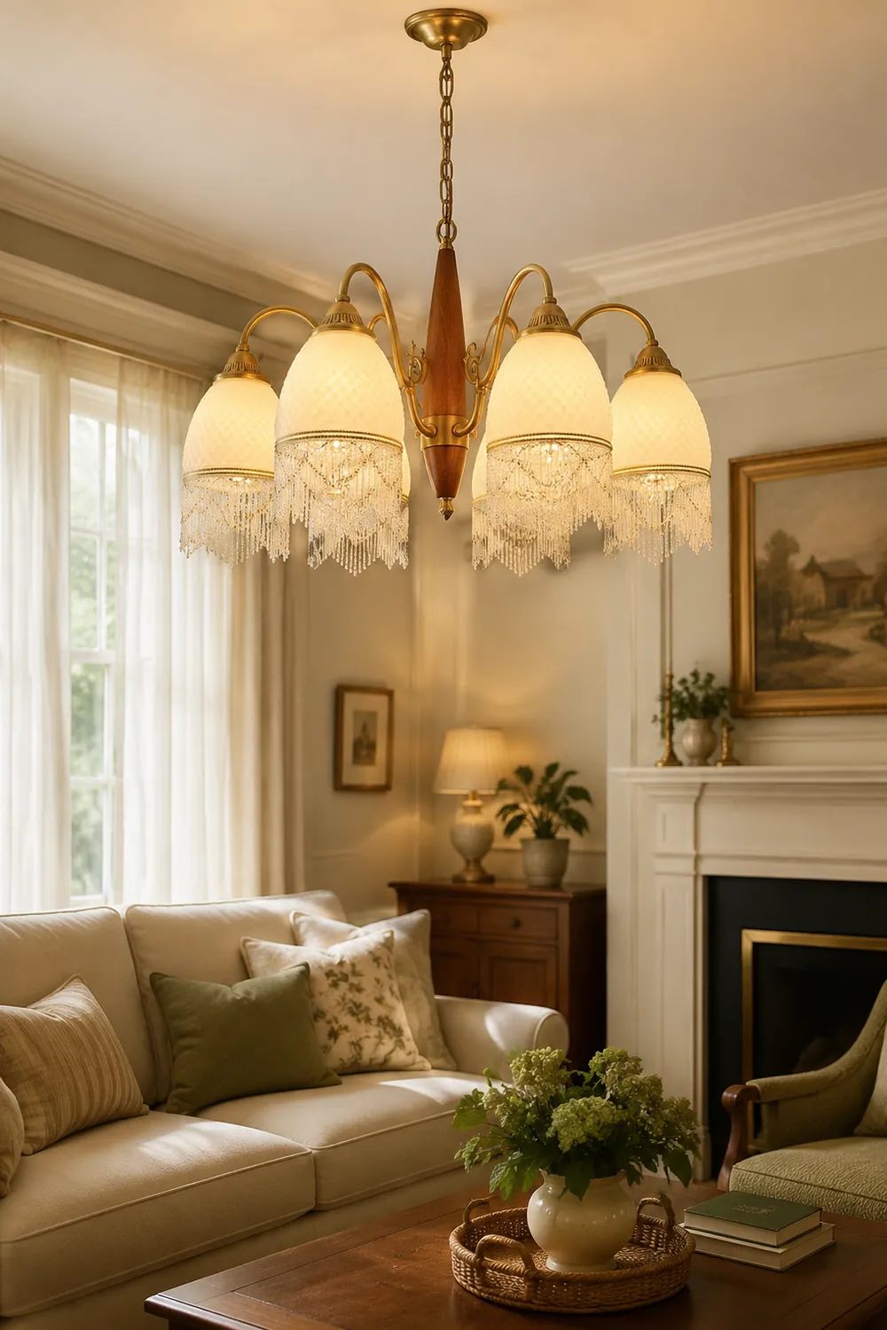 Mesh Tassel Glass Chandelier - Lumpaz