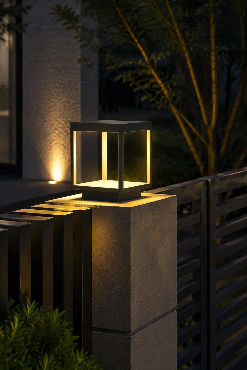 Square Frame Fence Post Garden Light - Lumpaz