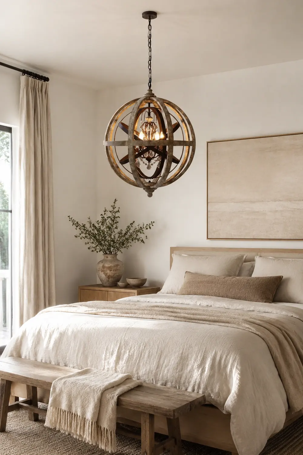 Retro Globe Weathered Chandelier - Lumpaz