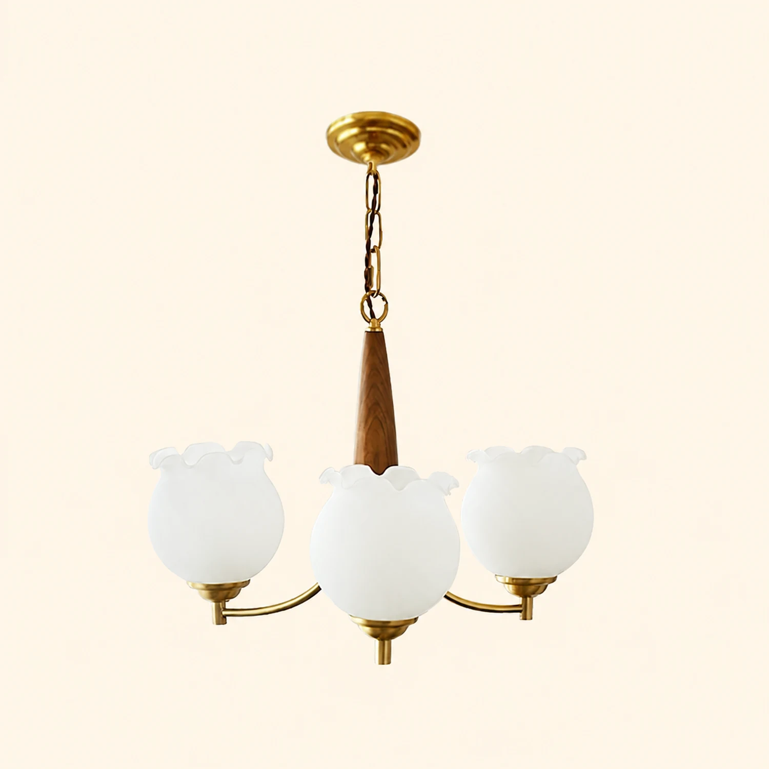 Tulips Glass Wood Chandelier - Lumpaz