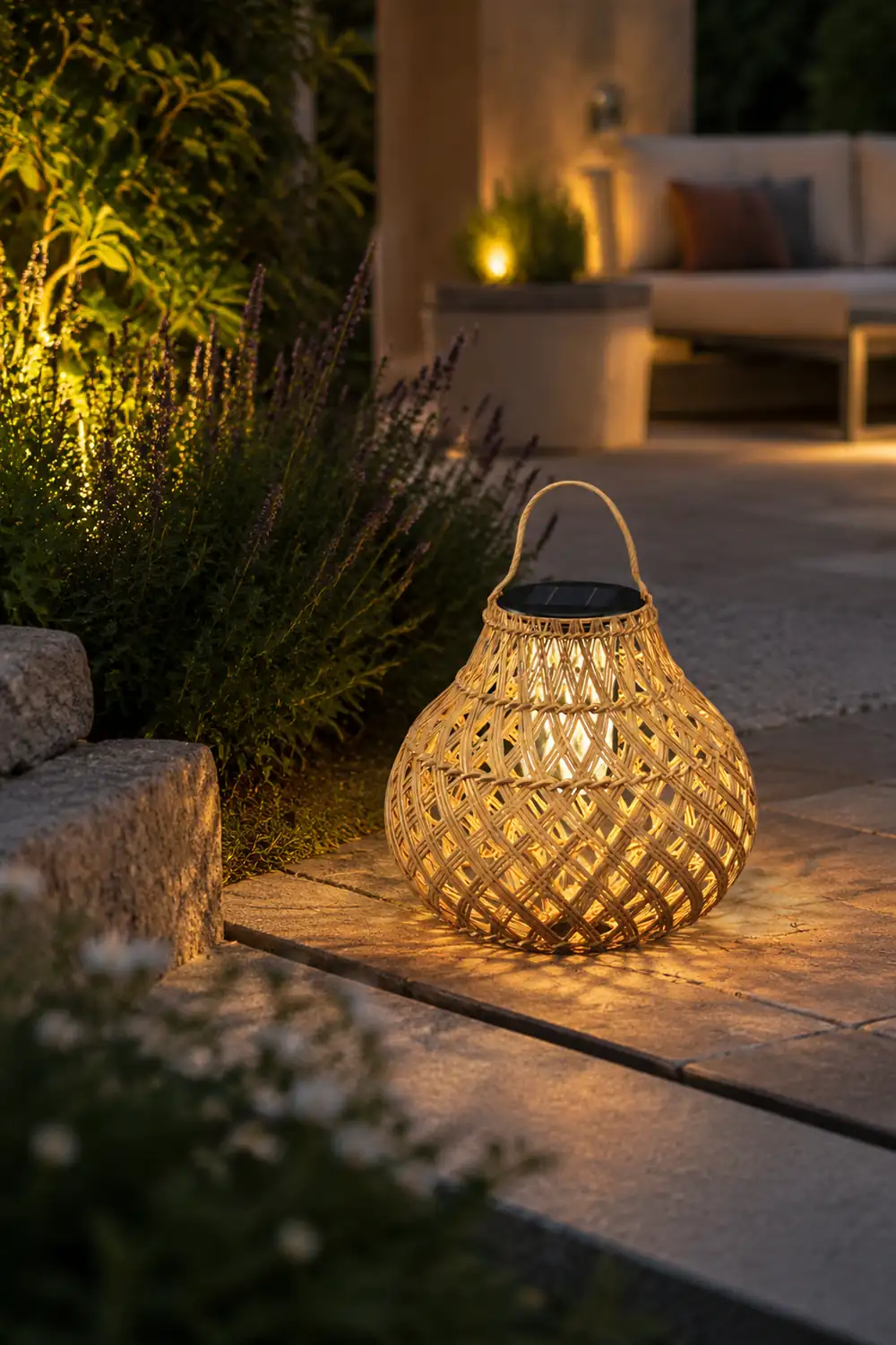Woven Sphere Solar Lantern Outdoor Lamp - Lumpaz