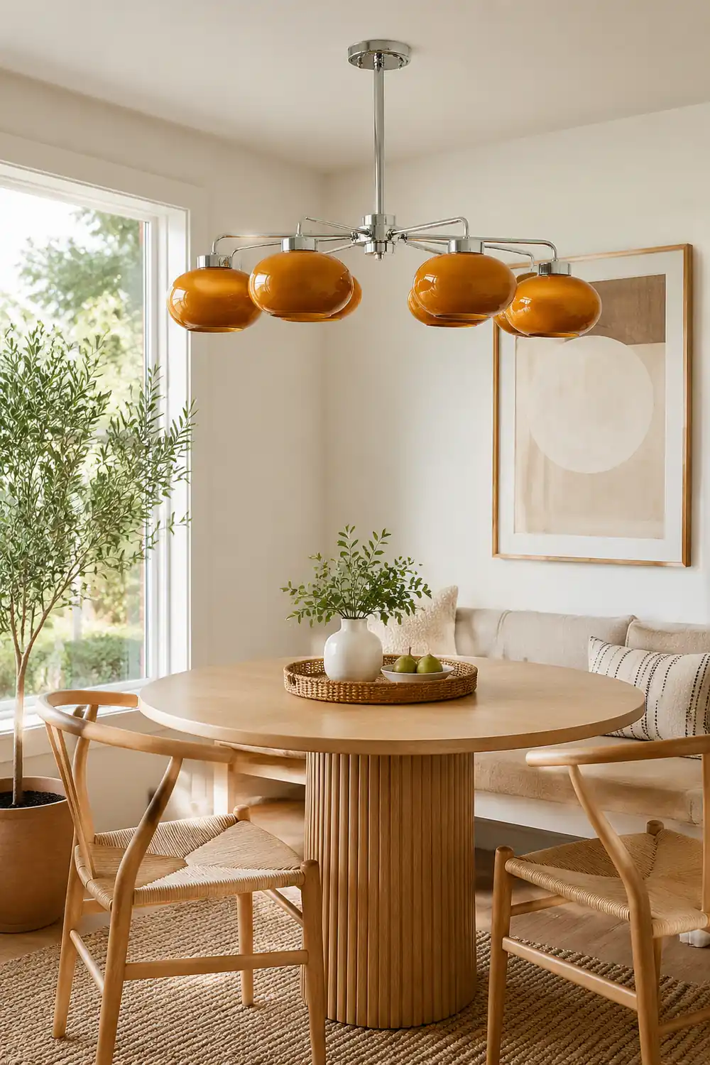 Oval Persimmon Chandelier - Lumpaz