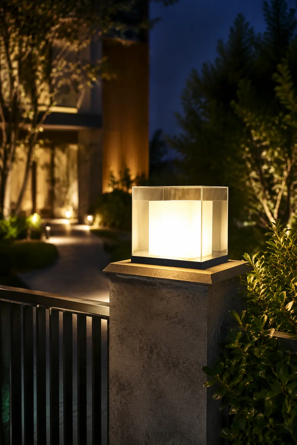 Square Box Outdoor Post Light - Lumpaz