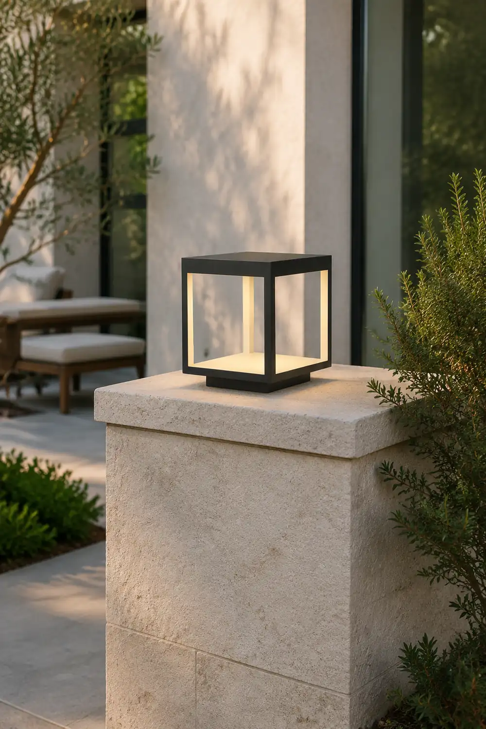 Square Frame Fence Post Garden Light - Lumpaz