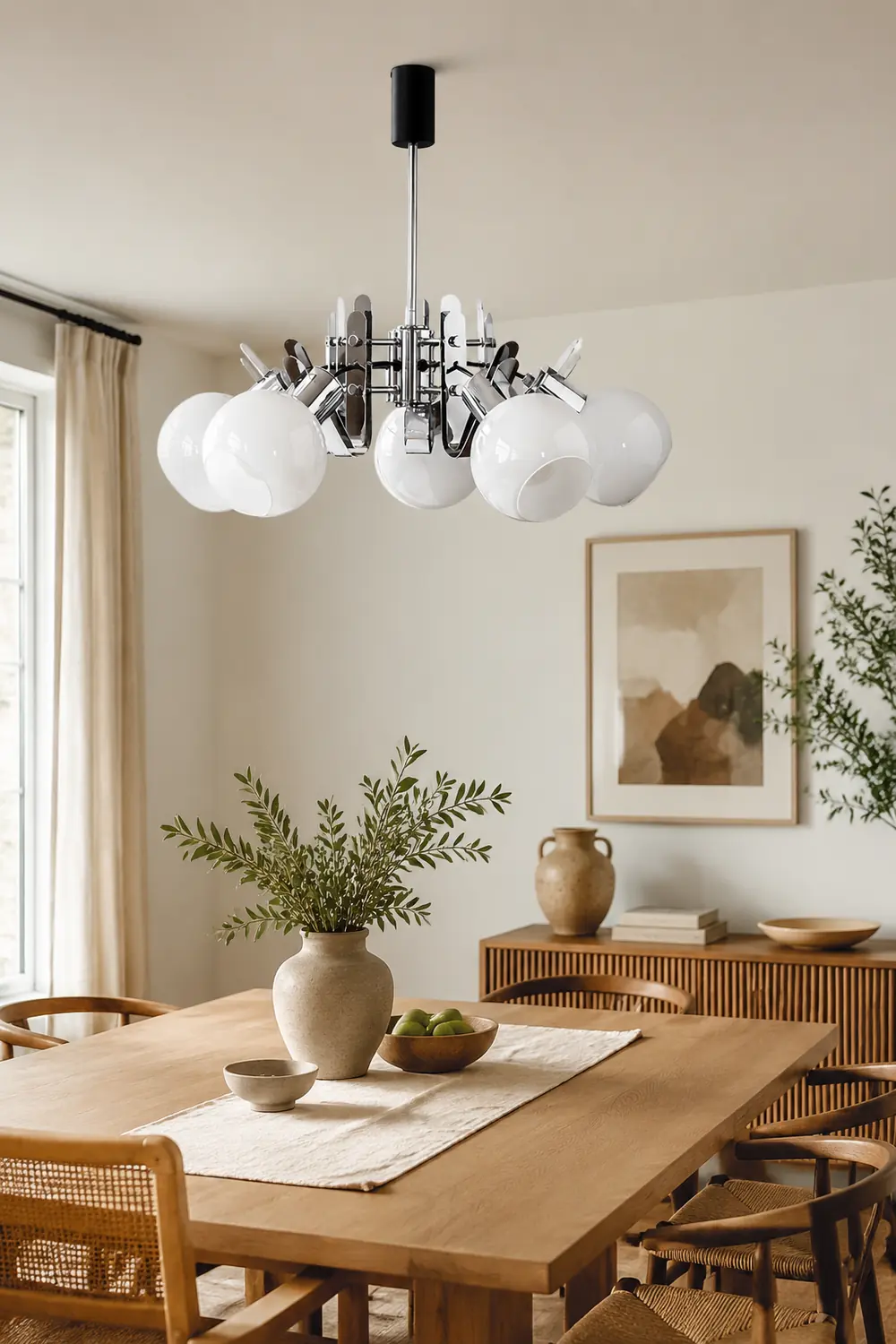 Vintage Geometrical Chrome Chandelier - Lumpaz