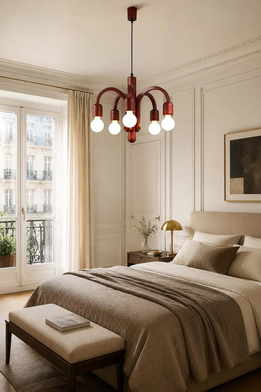 Candela Teak Chandelier - Lumpaz