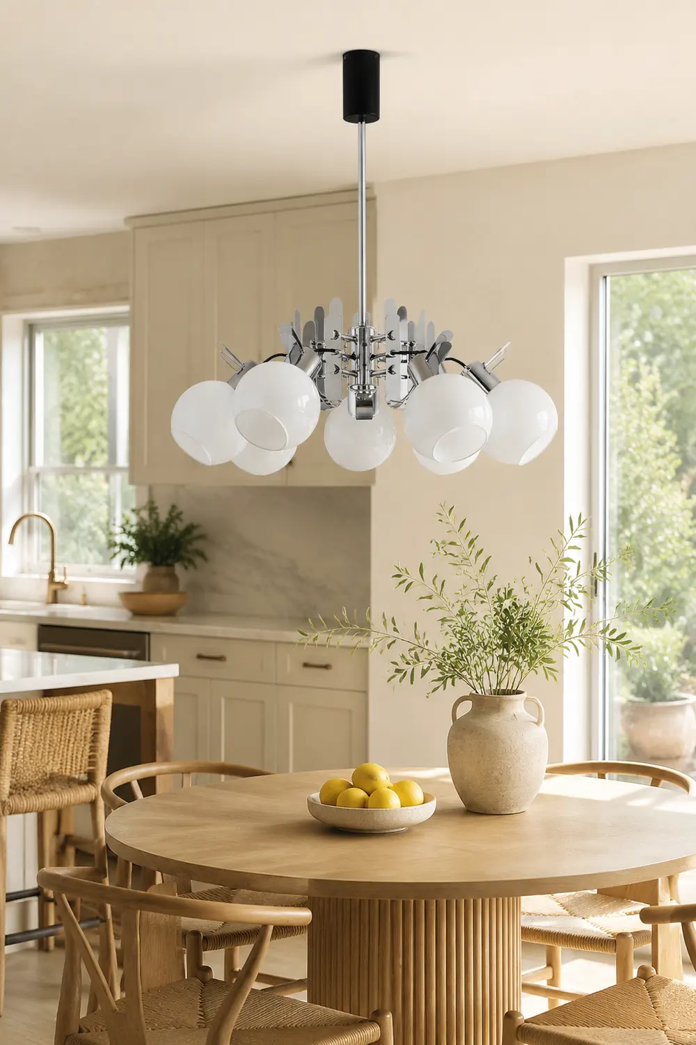 Vintage Geometrical Chrome Chandelier - Lumpaz