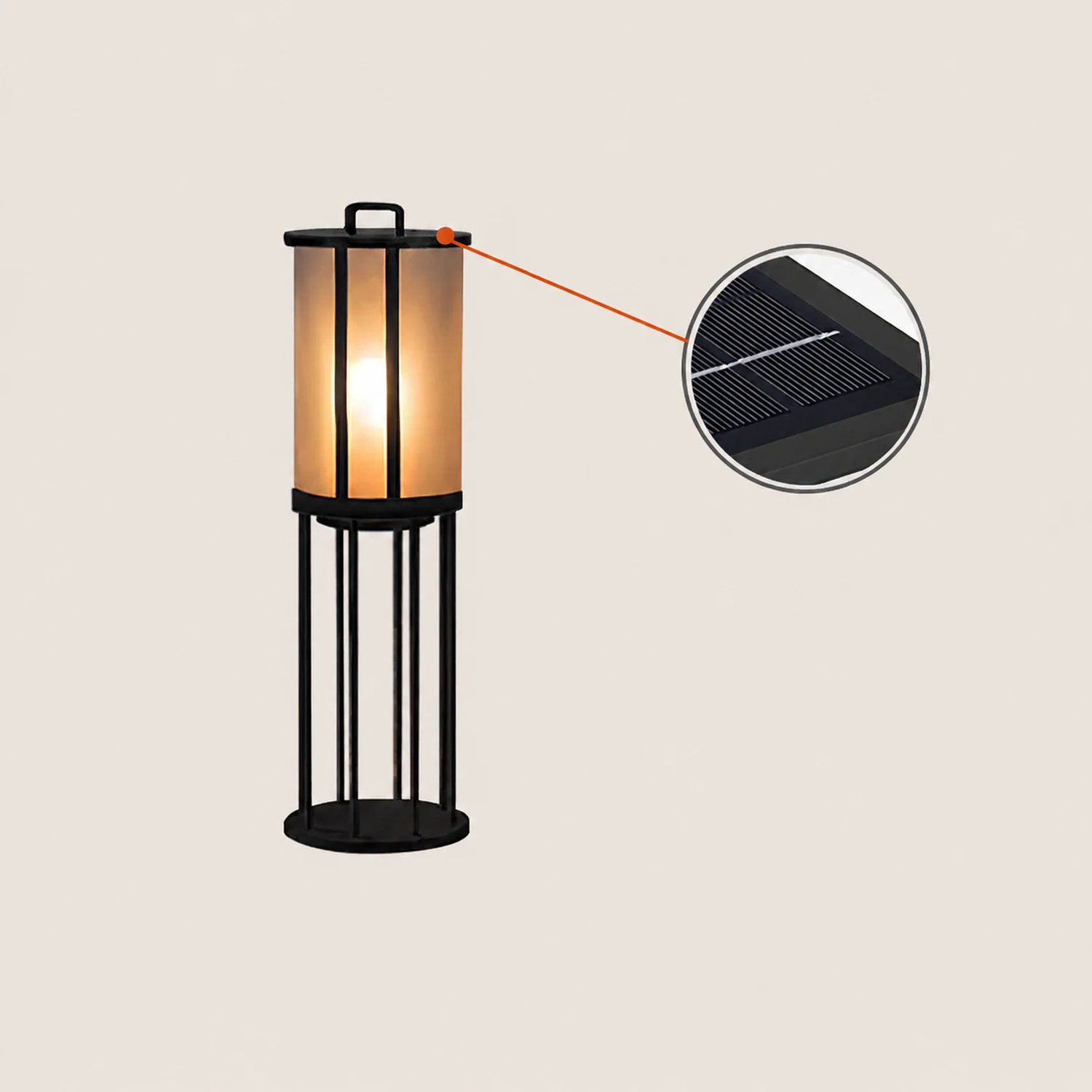 Round Pillar Acrylic Lantern Outdoor Lamp - Lumpaz