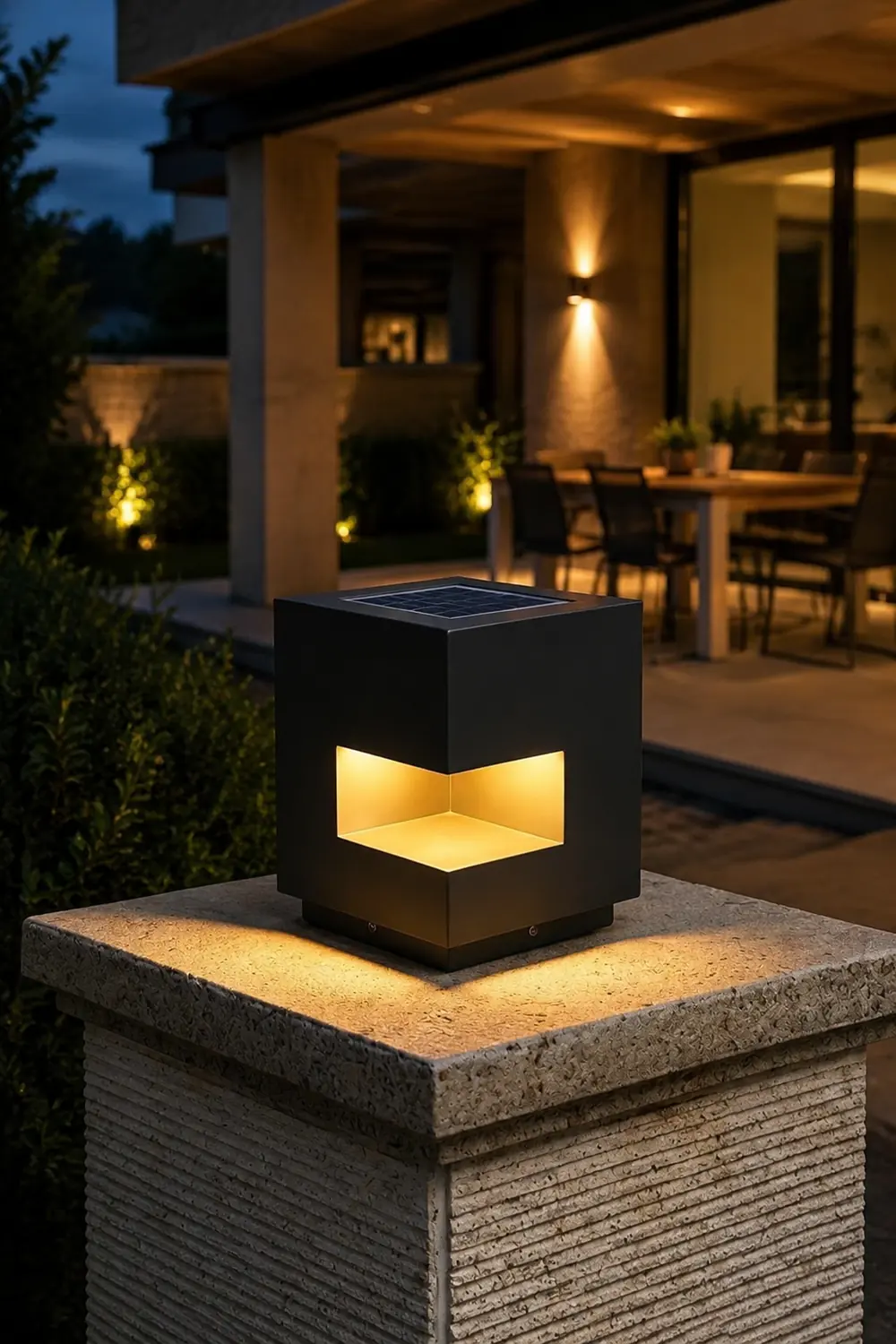Regular Cube Solar Power Post Light - Lumpaz