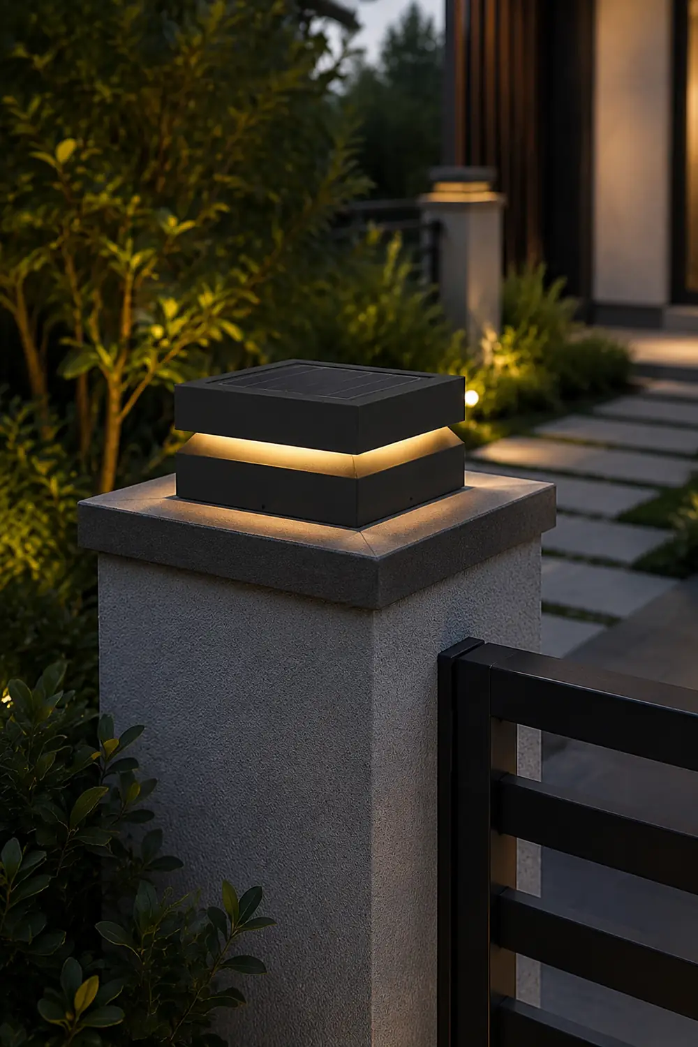 Solar Power Square Post Light - Lumpaz