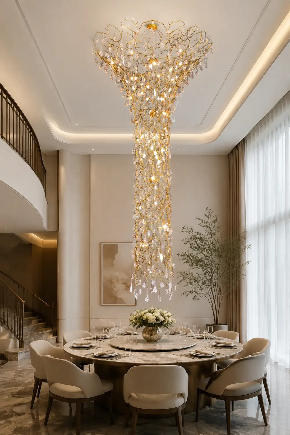 Tree Branch Staircase Chandelier - Lumpaz