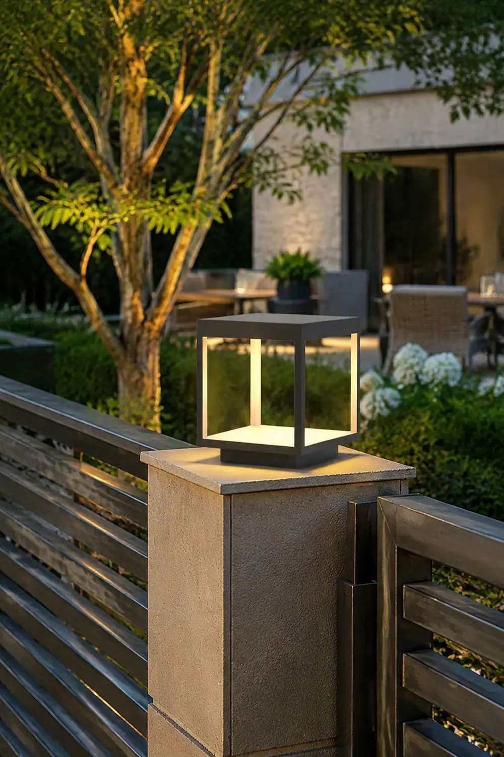 Square Frame Fence Post Garden Light - Lumpaz