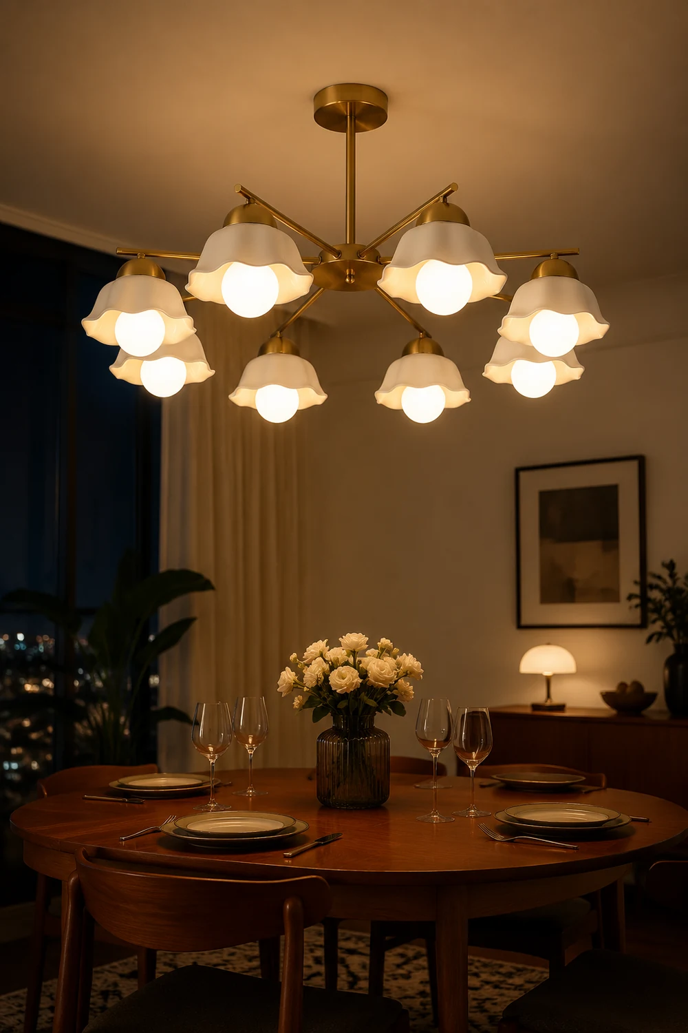 Flower Shade Chandelier - Lumpaz