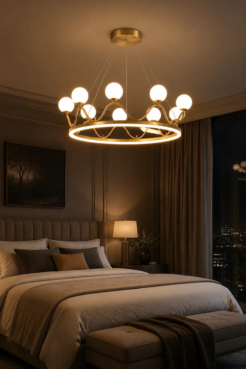 Crown Brass Chandelier - Lumpaz
