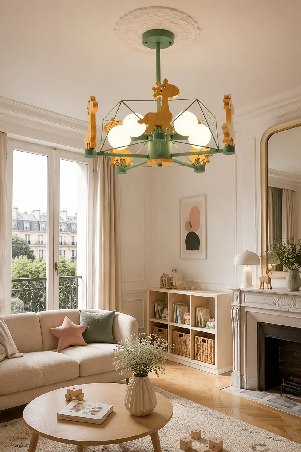 Lovely Deer Wooden Chandelier - Lumpaz