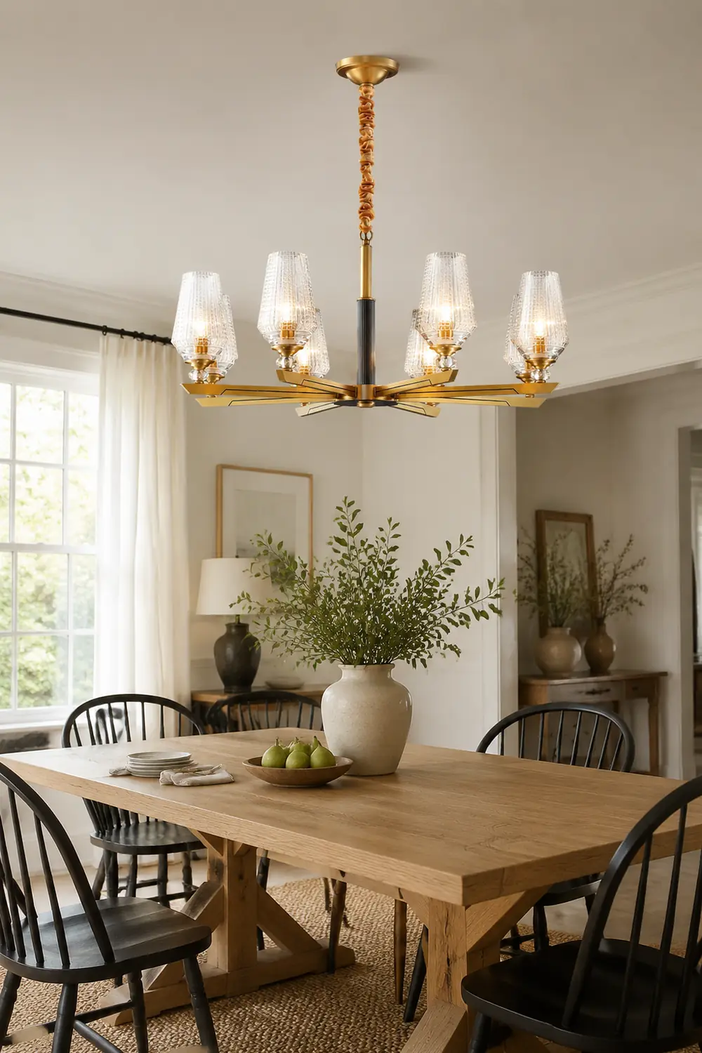 Orrefors Brass Chandelier - Lumpaz
