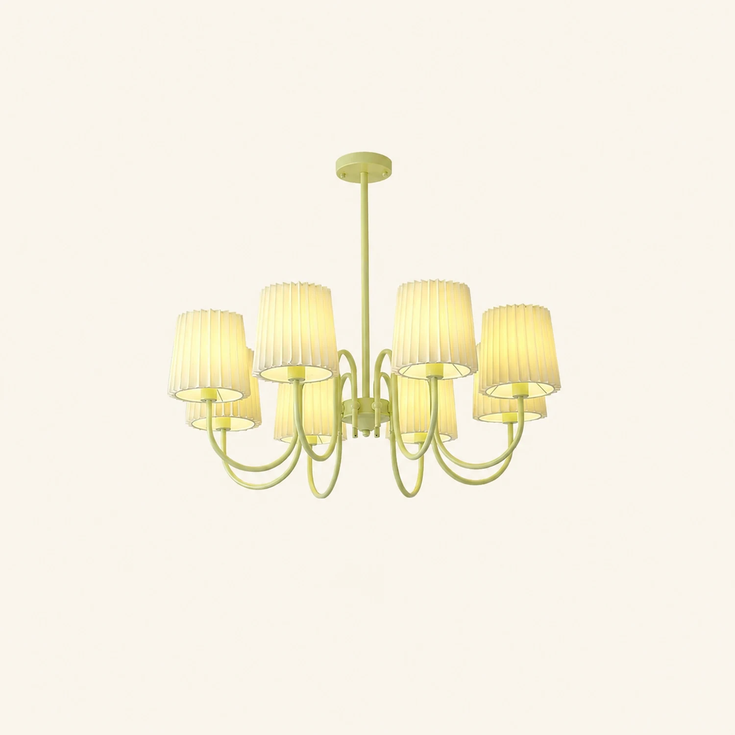 Pleated Fabric Matcha Chandelier - Lumpaz