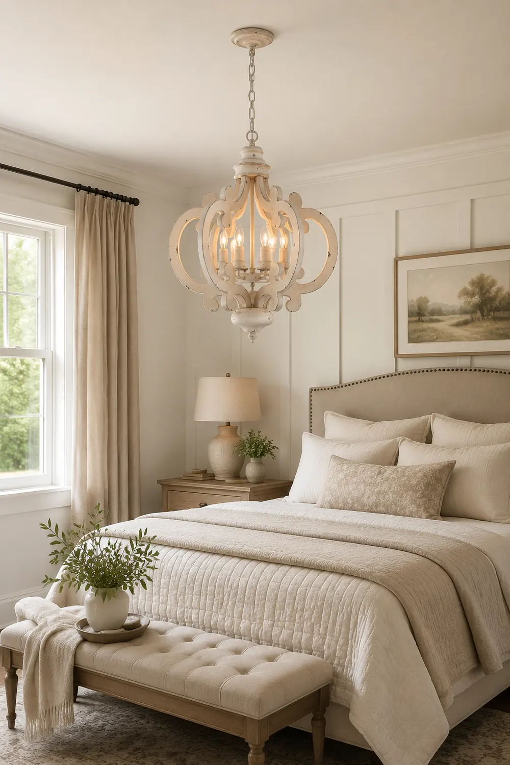 Antique White Style Chandelier - Lumpaz