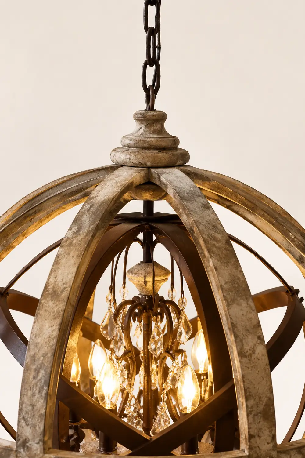 Retro Globe Weathered Chandelier - Lumpaz