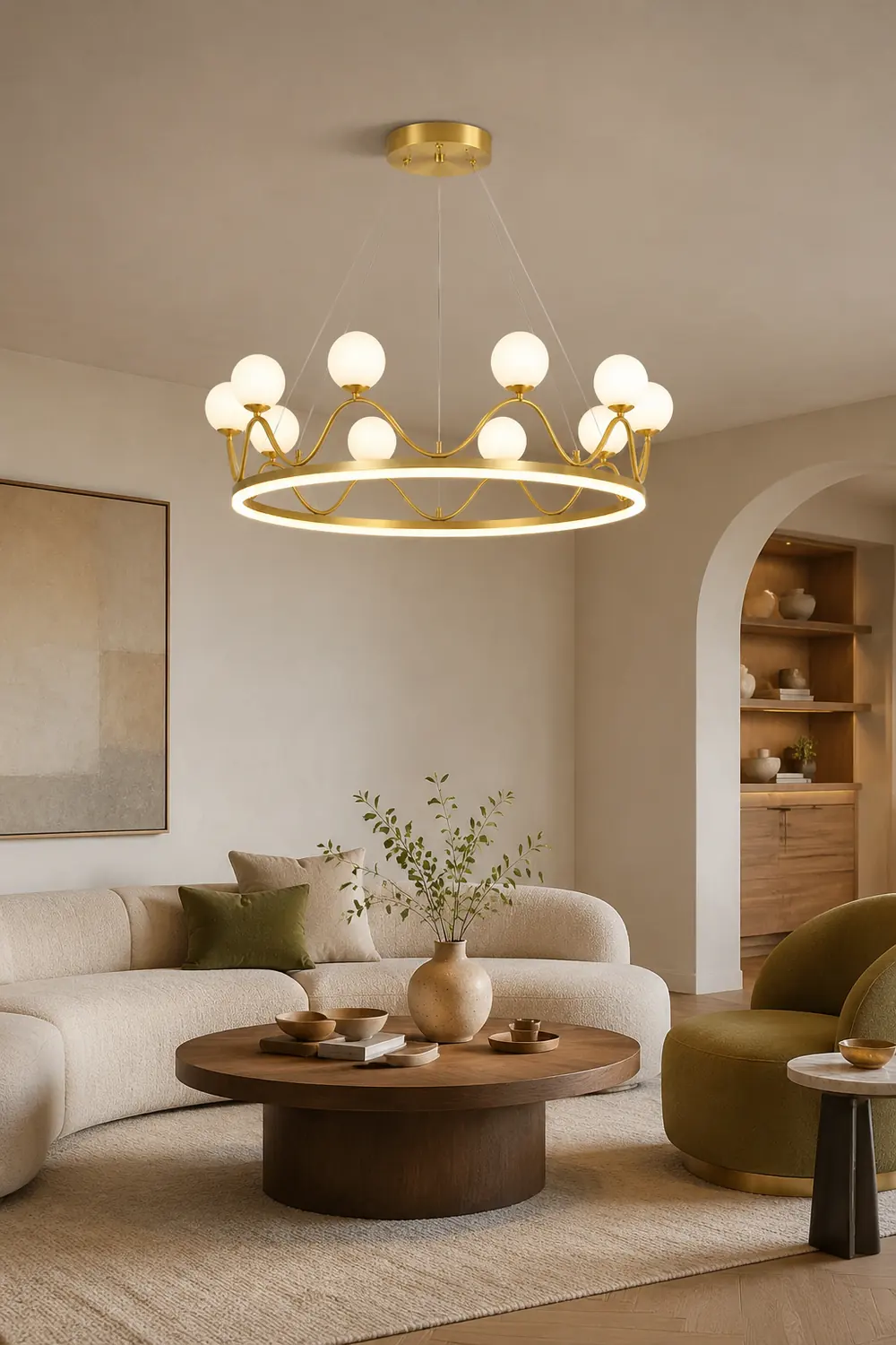 Crown Brass Chandelier - Lumpaz