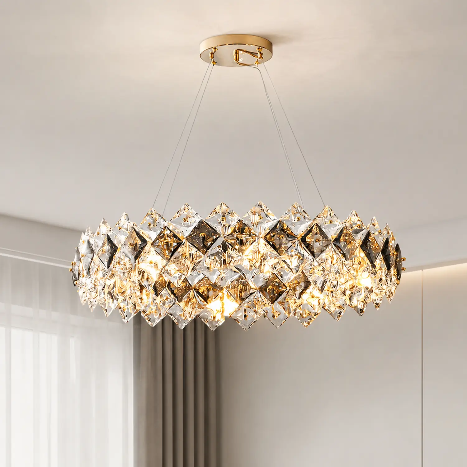 Scale Crystal Round Chandelier - Lumpaz