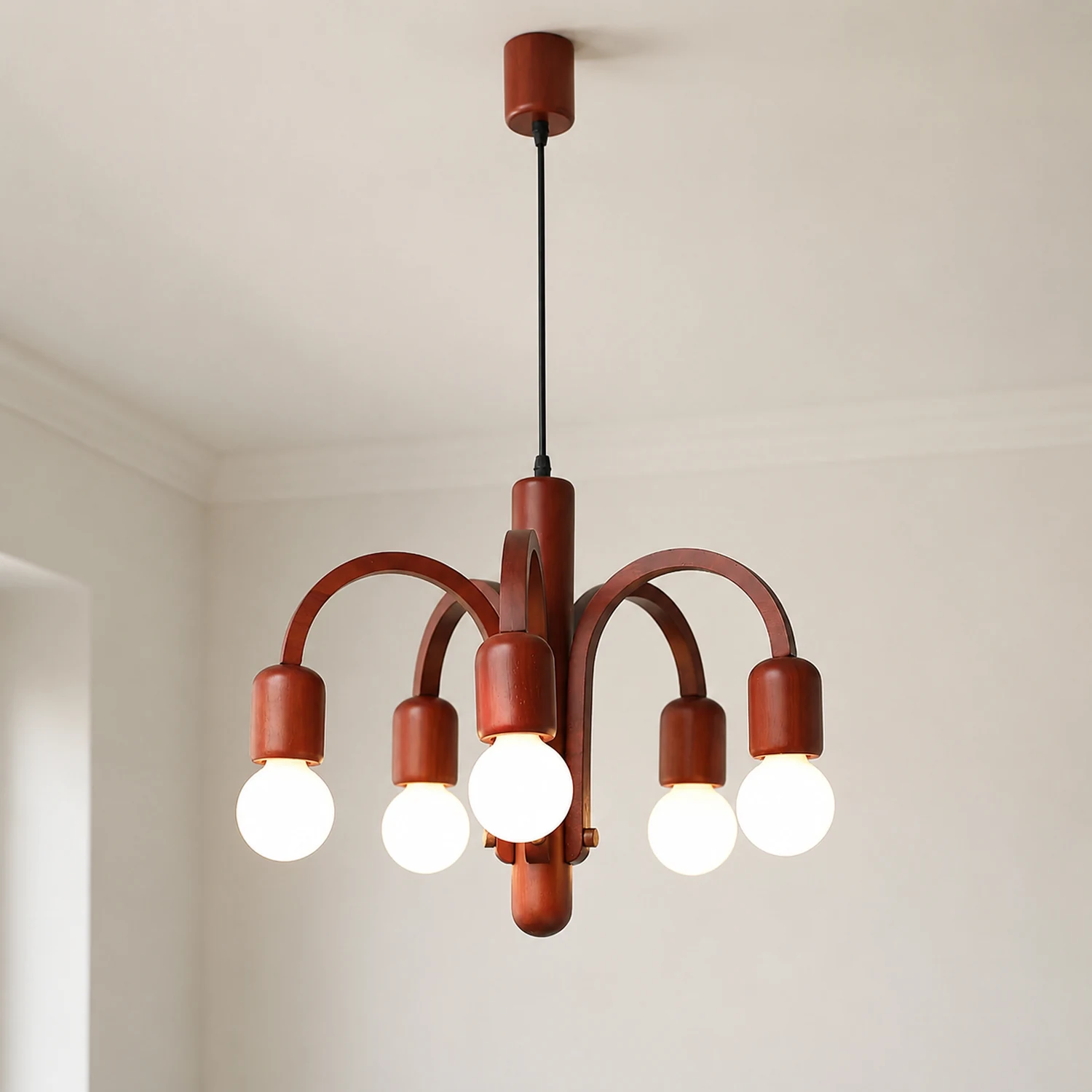 Candela Teak Chandelier - Lumpaz