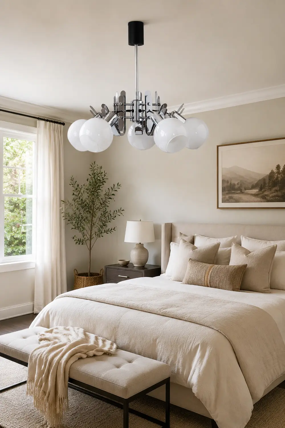 Vintage Geometrical Chrome Chandelier - Lumpaz